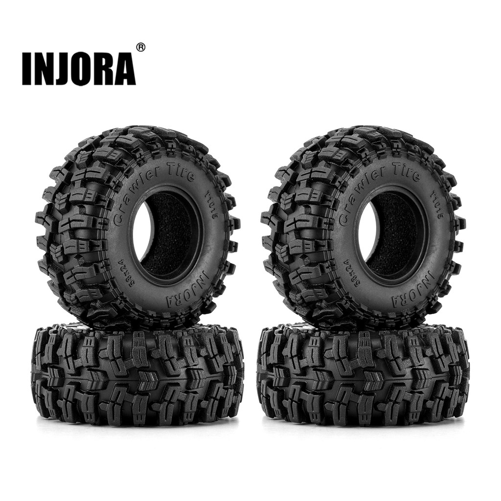 INJORA 58*24mm Swamp Stomper 1.0" Wheel Tires for 1/24 1/18 RC Crawler Car SCX24 AX24 TRX4M FCX24 (T