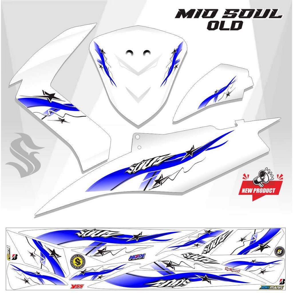 STICKER VARIASI MOTOR MIO SOUL LAMA / STRIPING STICKER MIO SOUL