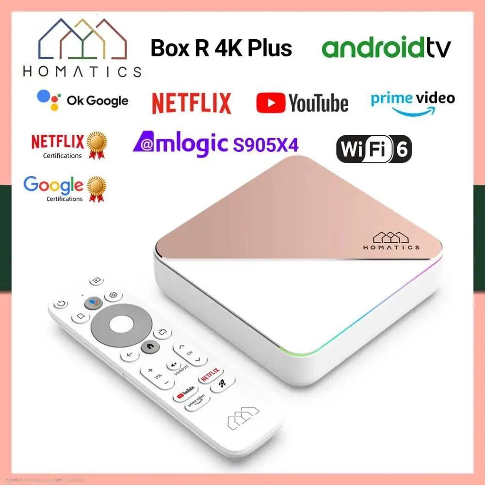 AndroidTV 14 ATV Netflix Google Certified HOMATICS Box R 4K Plus TV Box Amlogic S905X4 DTS Auo Dolby