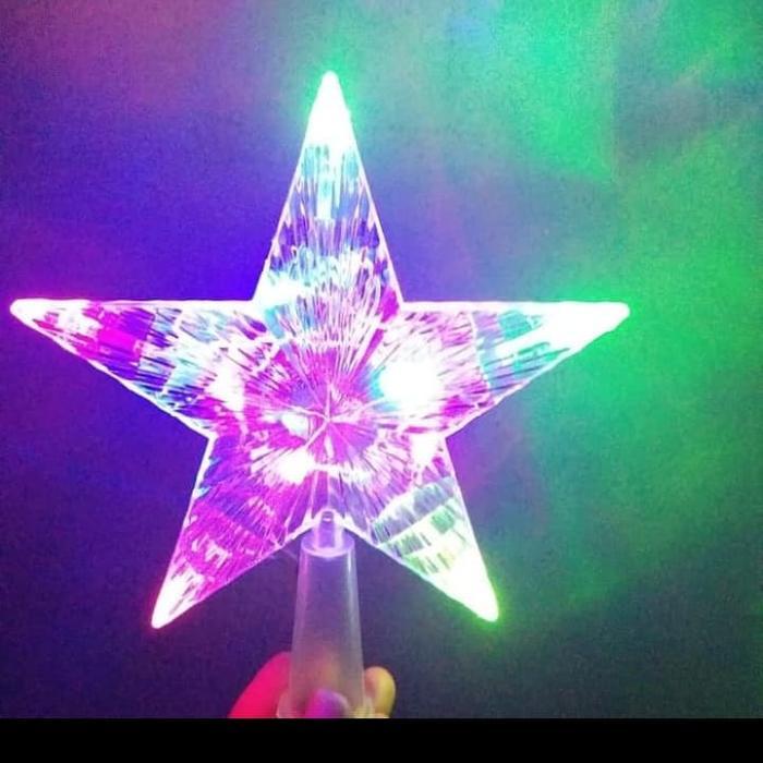 lampu bintang pucuk pohon natal / lampu top pohon natal