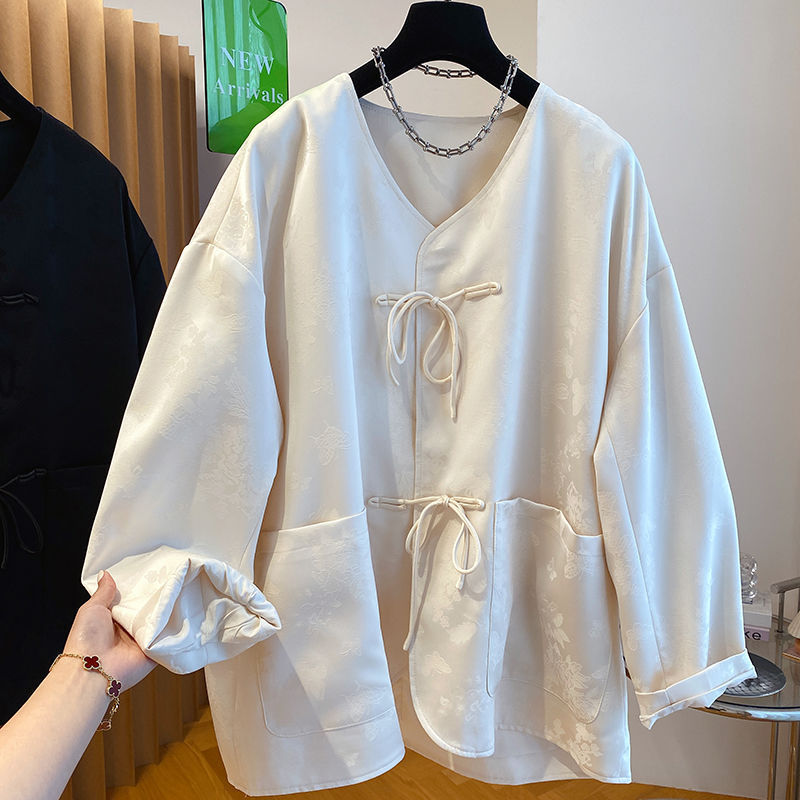 Jaket Lengan Panjang Gaya Cina Baru dengan Kancing