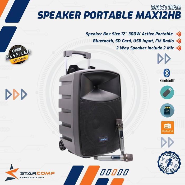 PROMO GASPOLL BareTone MAX12HB Speaker Portable 12 Inch 400W Wireless Bluetooth