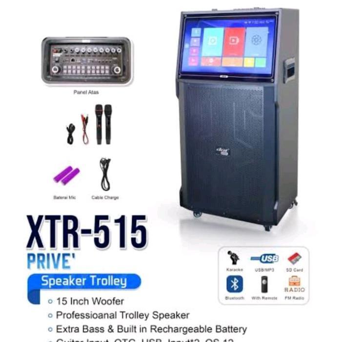 SPEAKER KARAOKE BLUETTOTH PLUS LAYAR TOUCSREEN 15 INCH DAT XTR515 ORI Bluetooth