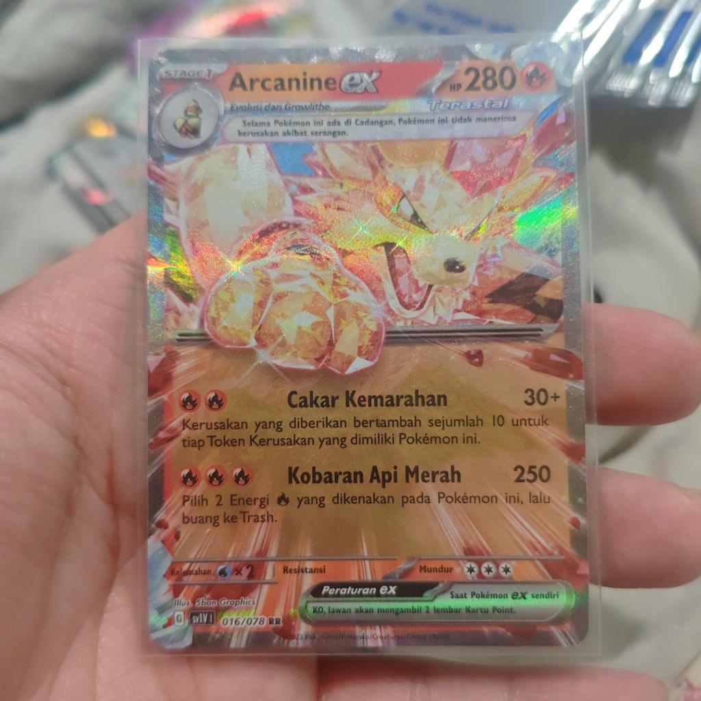 Arcanine ex sv1v RR 016/078 Kartu Pokemon TCG Original