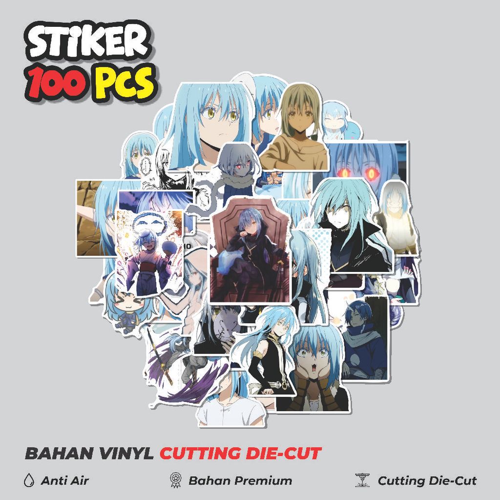 Terbaru 50 pcs Stiker Rimuru Tempest Dekorasi Lucu Kreatif untuk Notebook, Skateboard, HP