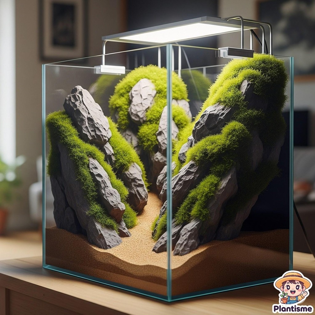 Dekorasi Terrarium - Grand Canyon Cube Glass Vivarium Landscape Dekorasi Indoor Tanaman Hias Display