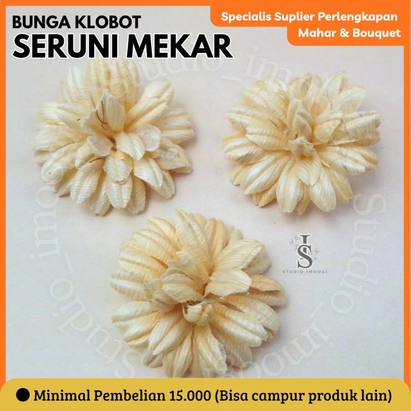 BUNGA KLOBOT SERUNI MEKAR Bunga kulit jagung bunga klobot jagung hiasan mahar bunga vintage