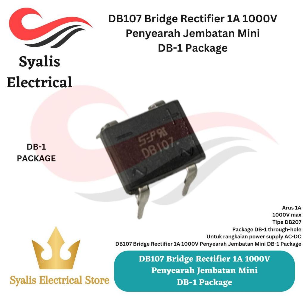 DB107 Bridge Rectifier 1A 1000V Penyearah Jembatan Mini DB-1 Package [Syalis]
