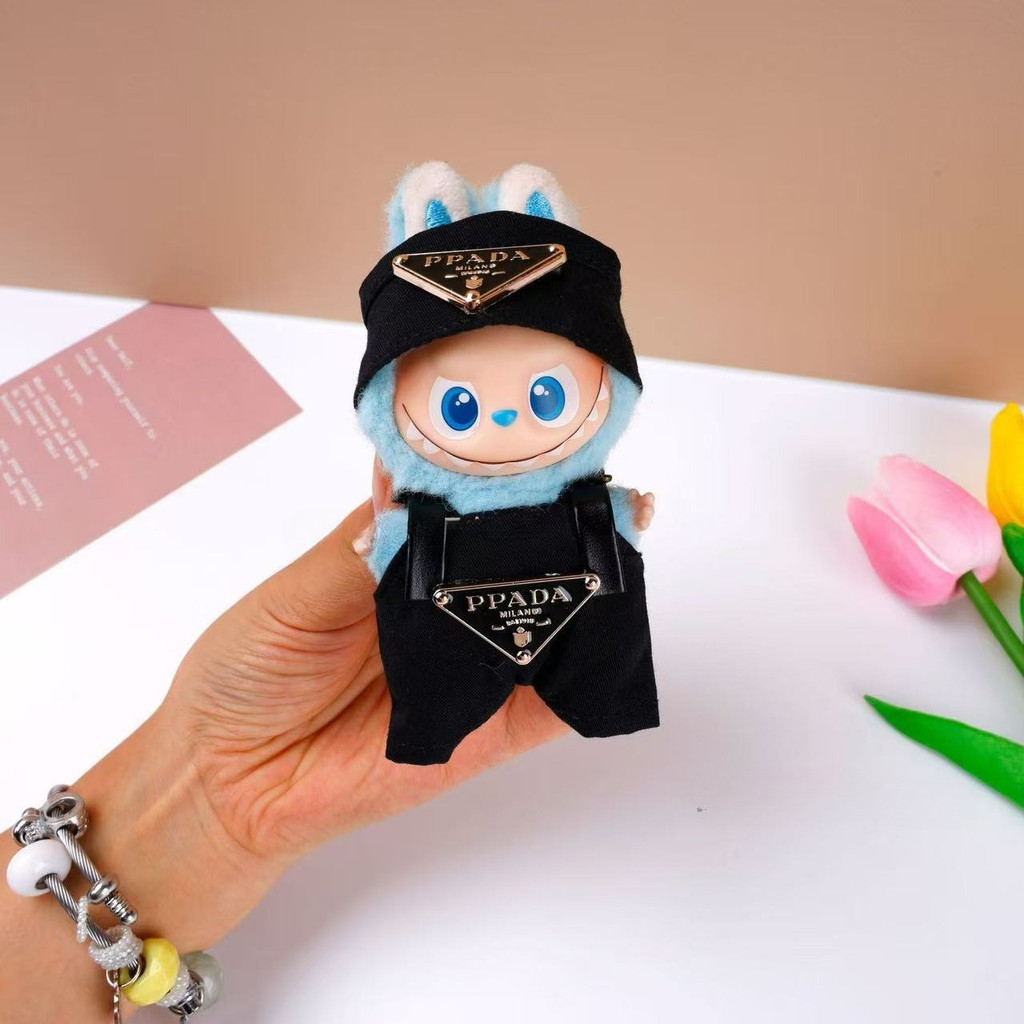 4.0New corduroy For Labubu Doll Clothing Set Hat 10cm Clothes Shoes Doll DIY Accessories Training Si