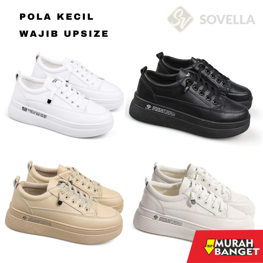 SOVELLA Alexa Sepatu Sneakers Olahraga Sport Kets Putih Hitam Wanita SP1901