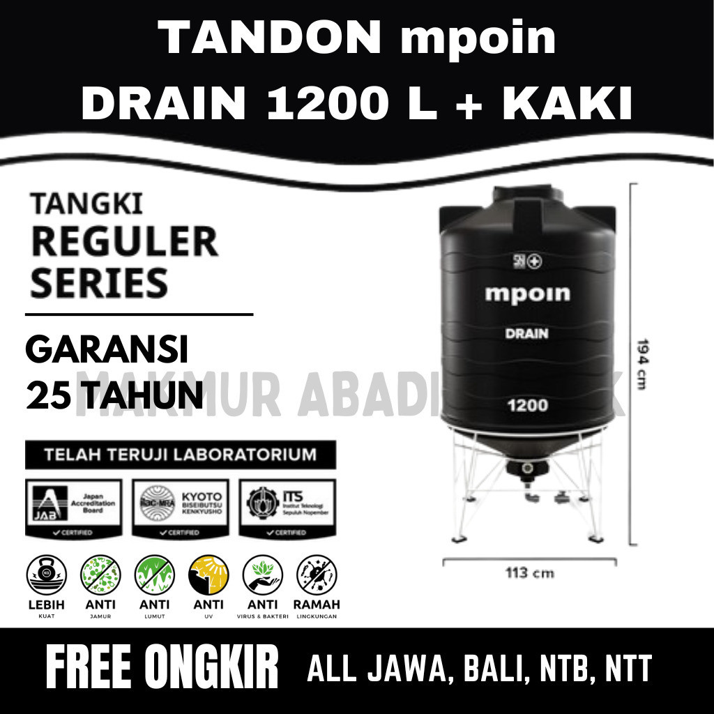 Toren / Tangki / Tandon Air MPOIN DRAIN - Pvc + Kaki Tandon