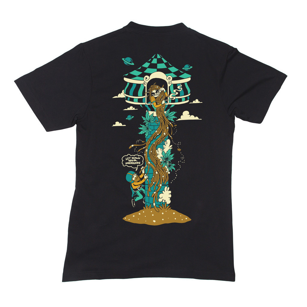 <Kaos Katun> Cosmonauts Rapunzel Black Tee