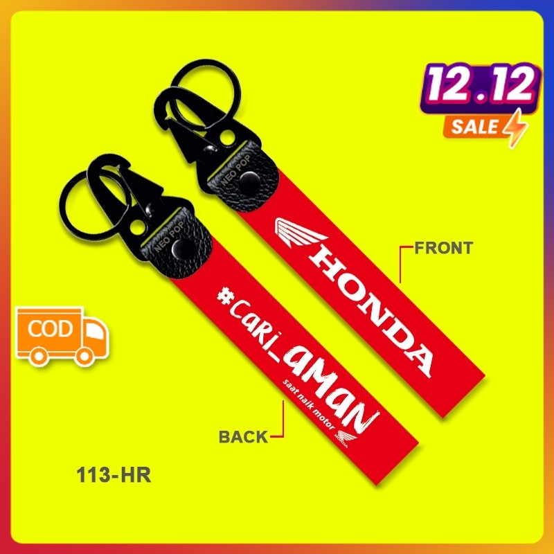 GANTUNGAN KUNCI PREMIUM HONDA CARI AMAN SAAT NAIK MOTOR KEYCHAIN KEREN LOGO SEPEDA MOTOR AKSESORIS V