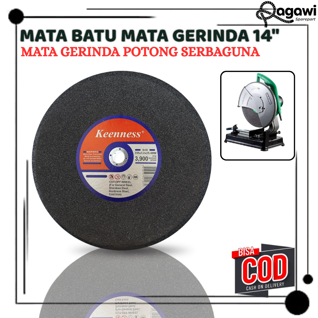 Mata Batu Gerinda Cutting Besar Gerinda KEENNESS 14 Inch Potong Besi Batu Potong KEENNESS 14" Batu G