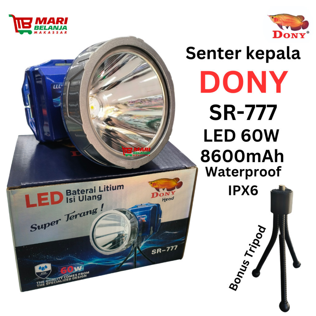 DONY Senter Kepala DONY 60W LED SR-777 SR 777 60 Watt Super Terang QLED