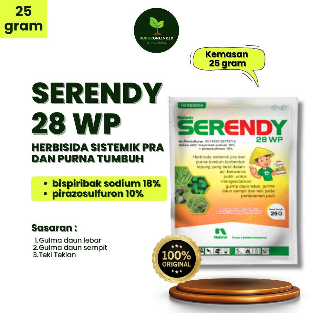 SERENDY 28 WP Herbisida Sistemik Pra & Purna tumbuh untuk padi Kemasan 25 Gram