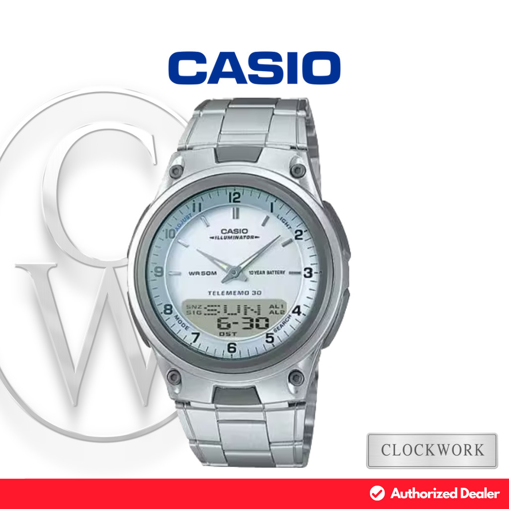 Jam Tangan Pria Casio AW-80D-7AVDF Rantai Classic Formal Silver AW-80D 7A