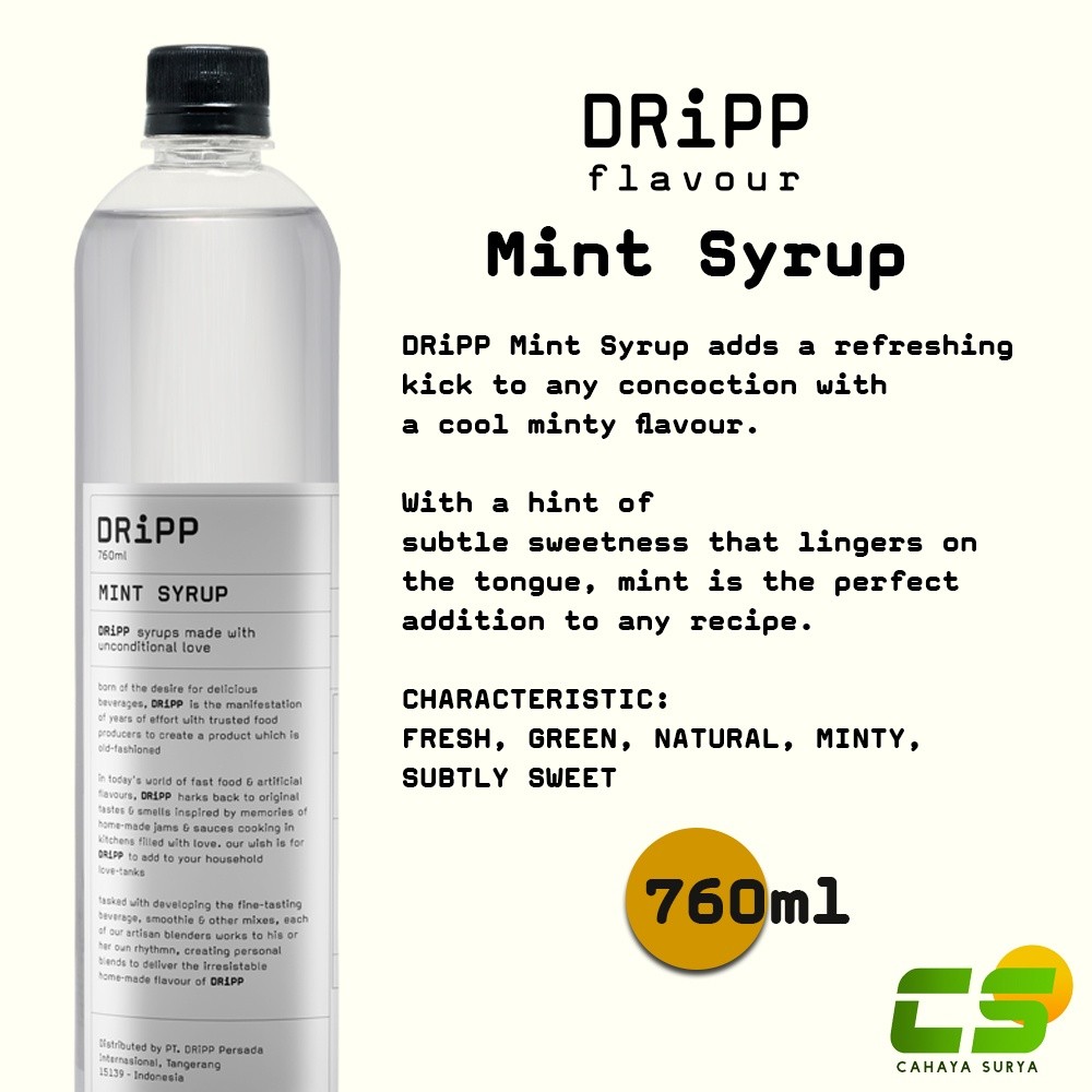 [nobitafamily] Dripp Sirup / Syrup - Mint Syrup 760 ml ( Sirup Mint )