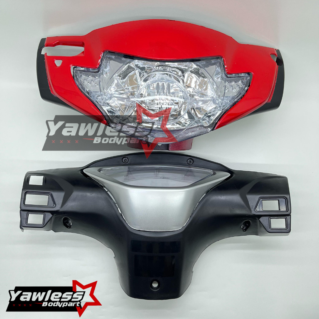 Batok supra X 125 lama merah plus lampu depan supra x 125 lama / totok depan supra x 125 merah