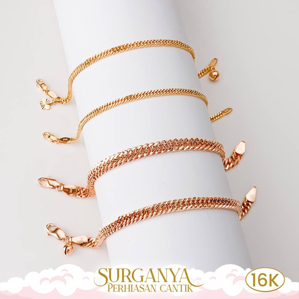 Gelang Emas Kadar 16K Gelang Model Hollow Macan Gold
