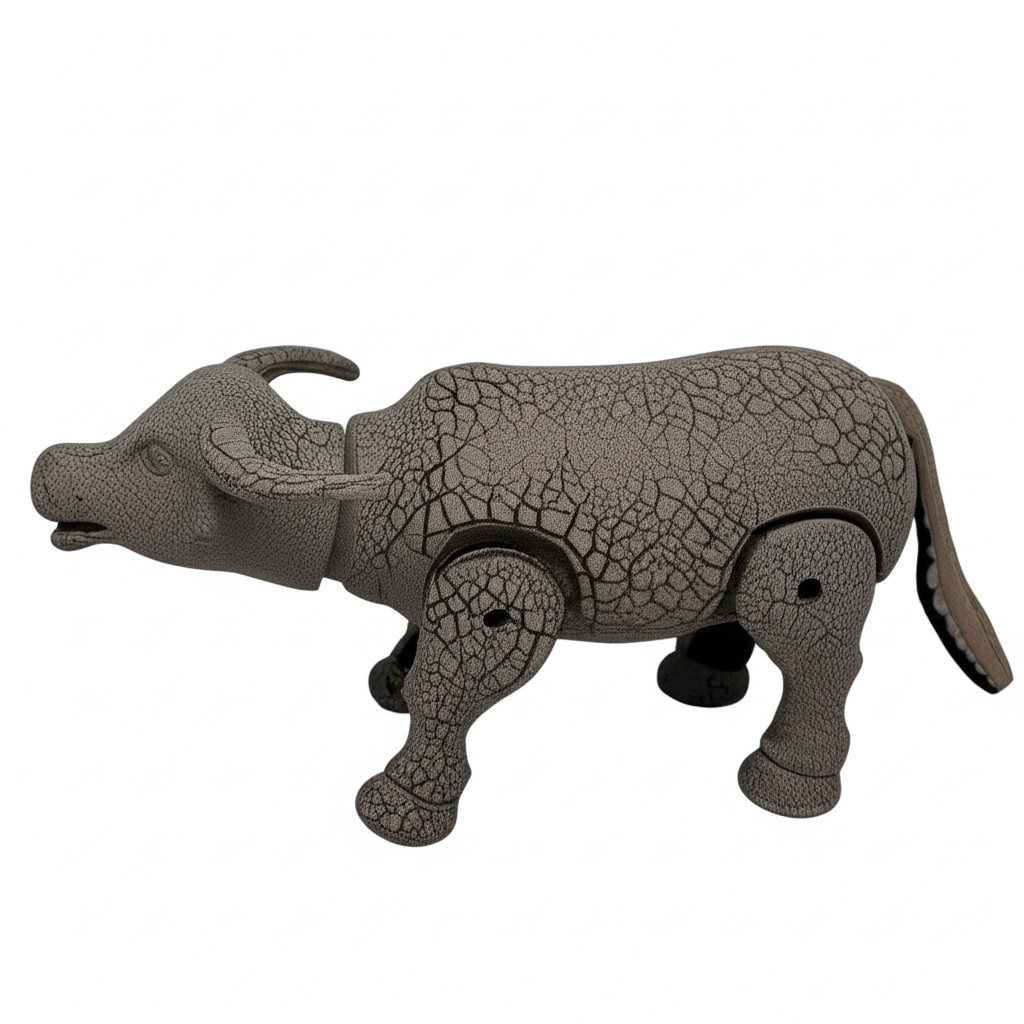 Miniatur Boneka Hewan Kerbau Jumbo Tekstur Pecah Bergerak Mainan Koleksi Edukasi Anak Laki Laki