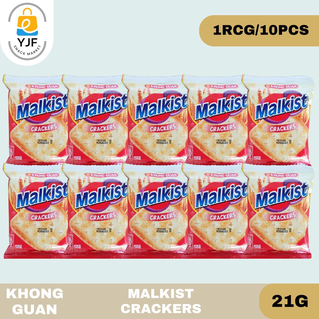 Khong Guan Malkist Creakers 21gr [1RENCENG-10PCS] / Malkist Creakers / Biskuit Khong Guan Malkist Cr