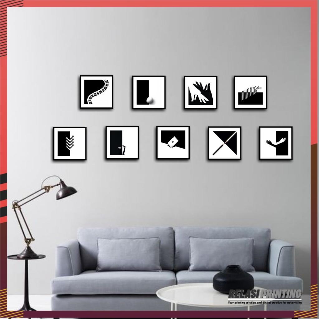 poster dinding aesthetic modern hitam putih [15x15] dekorasi / hiasan dinding / poster kamar