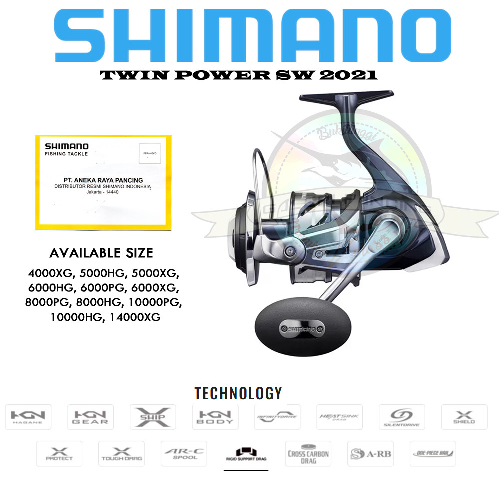 Reel Pancing Laut Shimano Twin Power SW 21 6000PG 8000PG