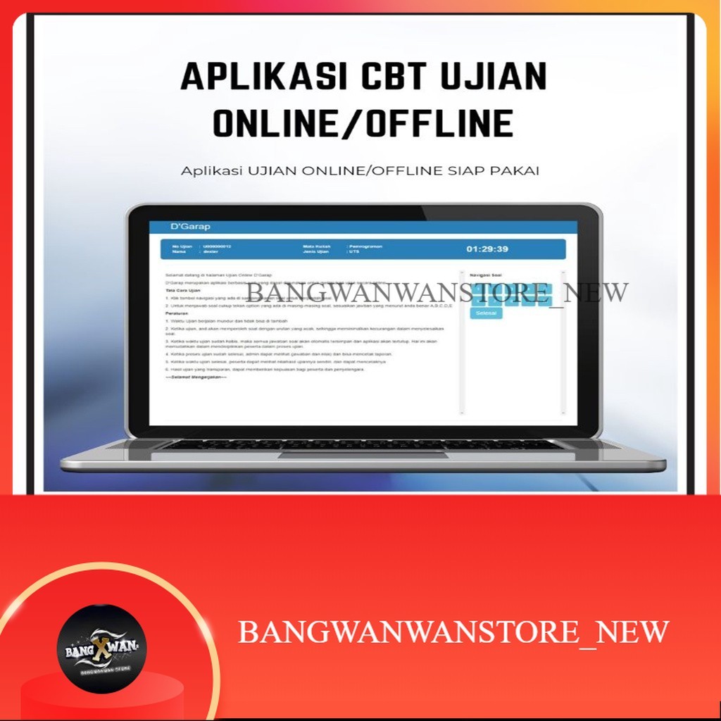 Aplikasi Ujian Online CBT/CAT Berbasis Web Siap Pakai