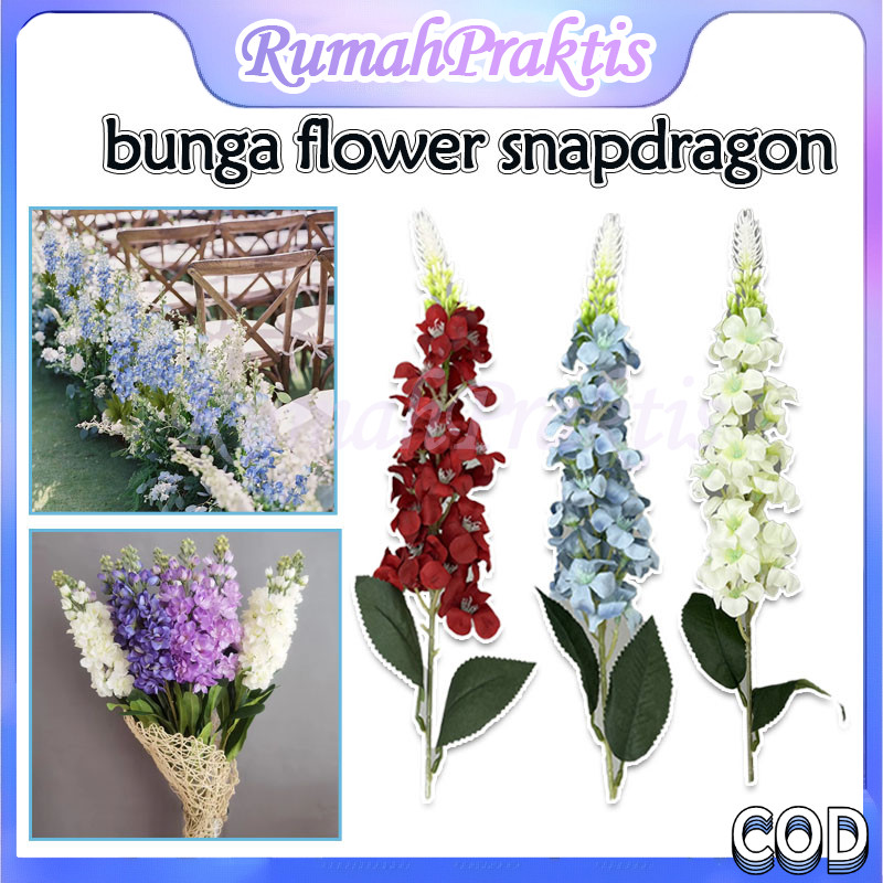 bunga delphinium artificial imitasi - bunga plastik hiasan untuk dekorasi wedding, pesta, dan menghi