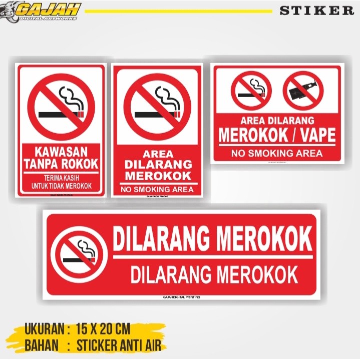 Sticker Dilarang Merokok / Stiker Dilarang Merokok / Sticker No Smoking