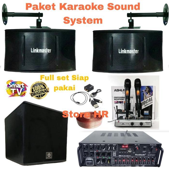 paket karaoke komplit speaker 10 inch subwofer 12 inch aktif termurah
