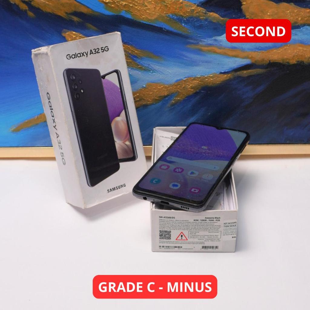 SAMSUNG A32 8/128 GB (5G) GRADE C - MINUS HP SECOND ORIGINAL SINAR MUTIARA CELL