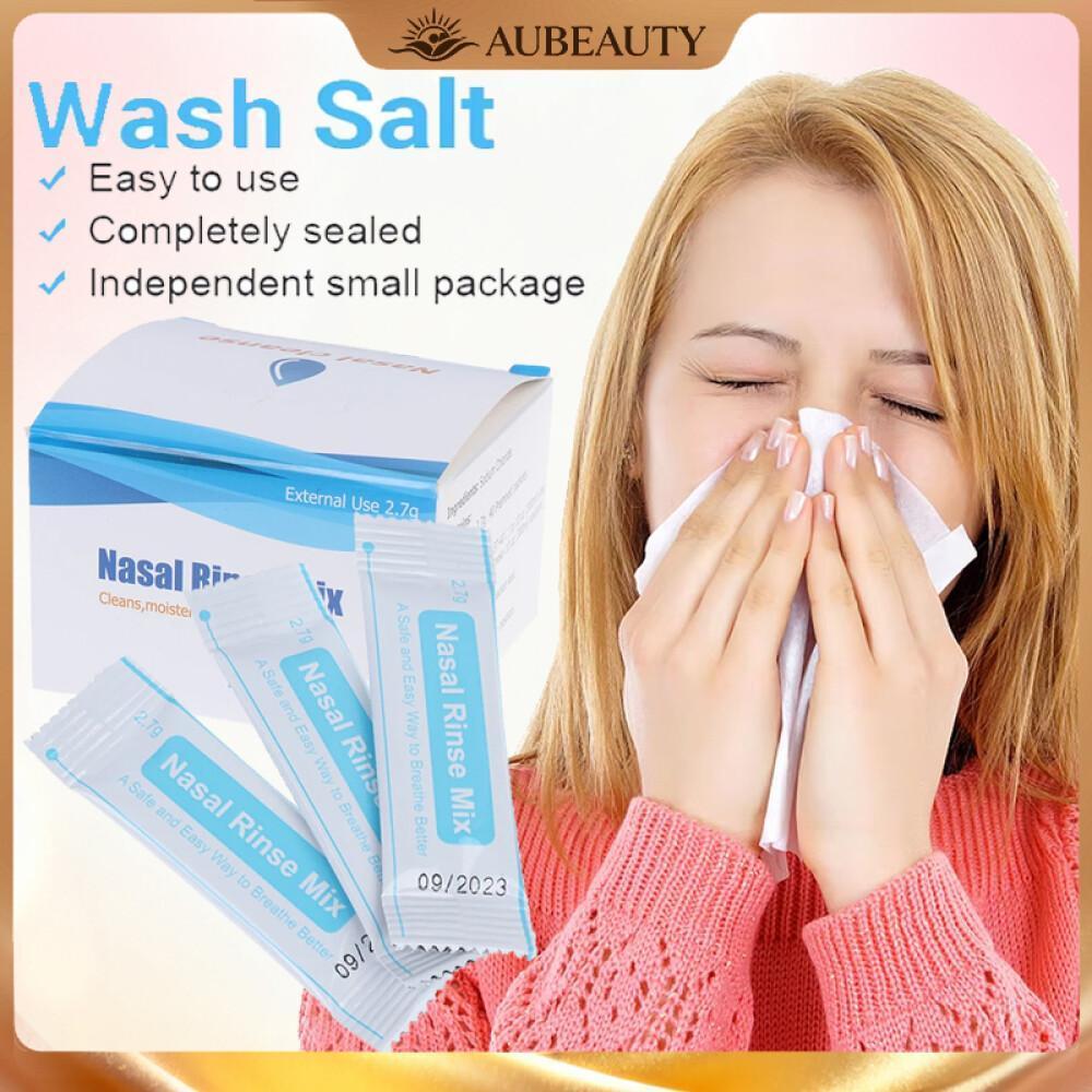 Aubeauty Nasal Rinse Mix salt 1 BOX 40Pcs Garam Cuci Hidung / Waterpulse Nasal Rinse Salt