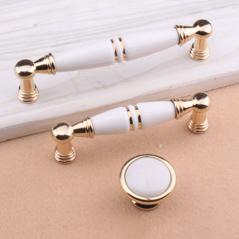 Handle Lemari Minimalis Hendel Pintu Lemari Ceramic Tarikan Gagang Laci Keramik Emas