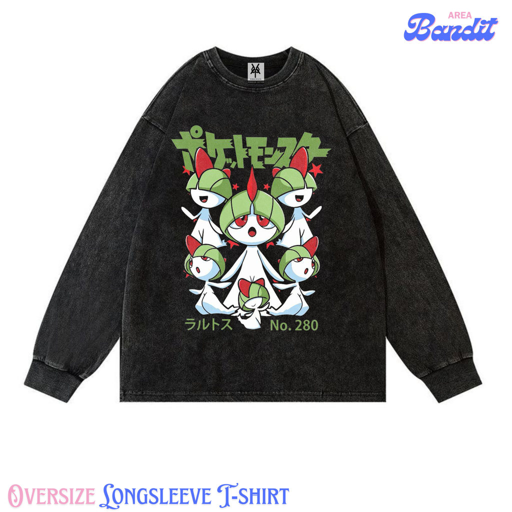 Bandit Area "pokemon ralts" Oversize Longsleeve T-shirt Vintage tee