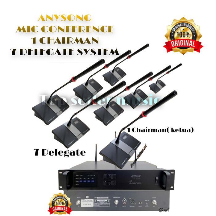 PAKET MIC WIRELESS CONFERENCE ANYSONG DELEGATE SYSTEM 8 MIC ORIGINAL