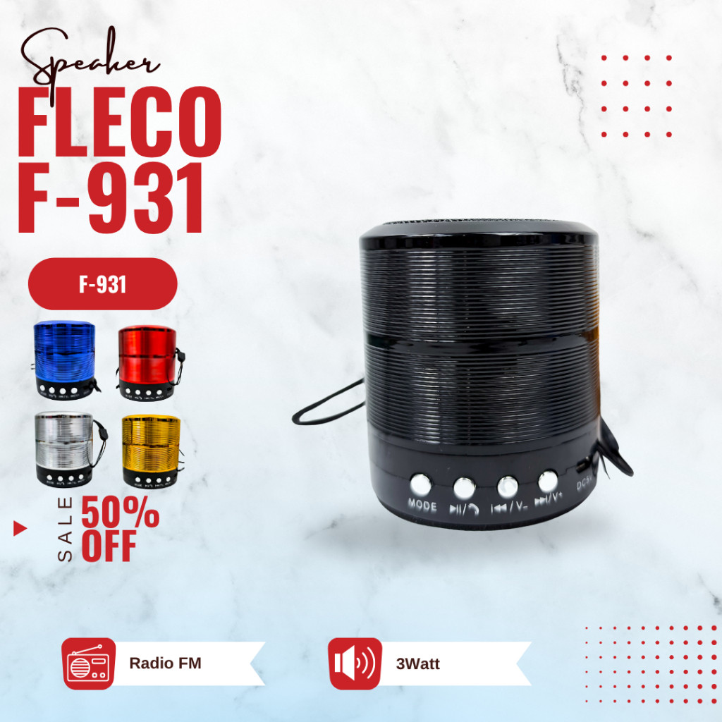BARU Speaker bluetooth FLECO F - 931 BT portabel Wireless Super Bass mini Stereo Original