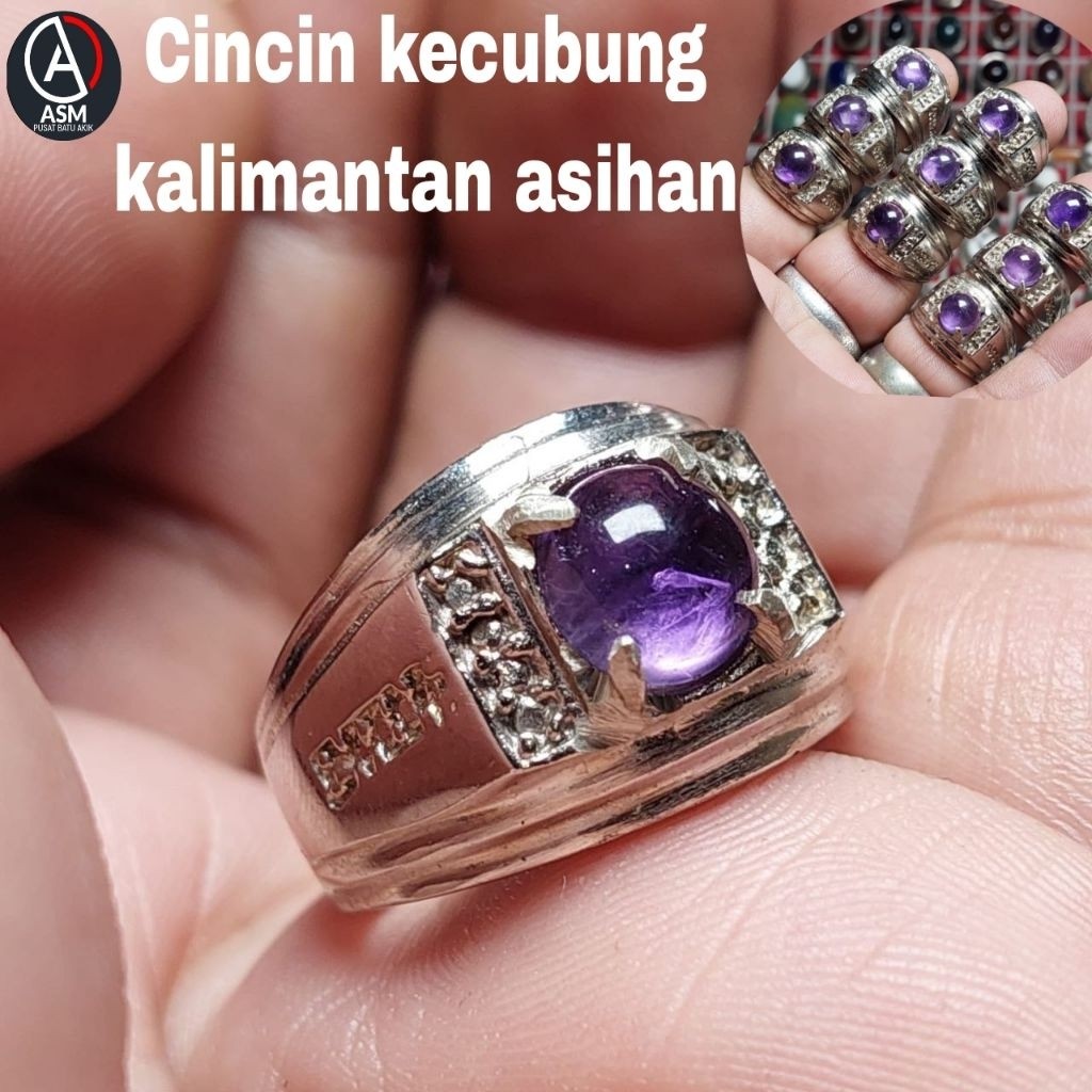 Natural kecubung Kalimantan Cincin batu akik pria wanita