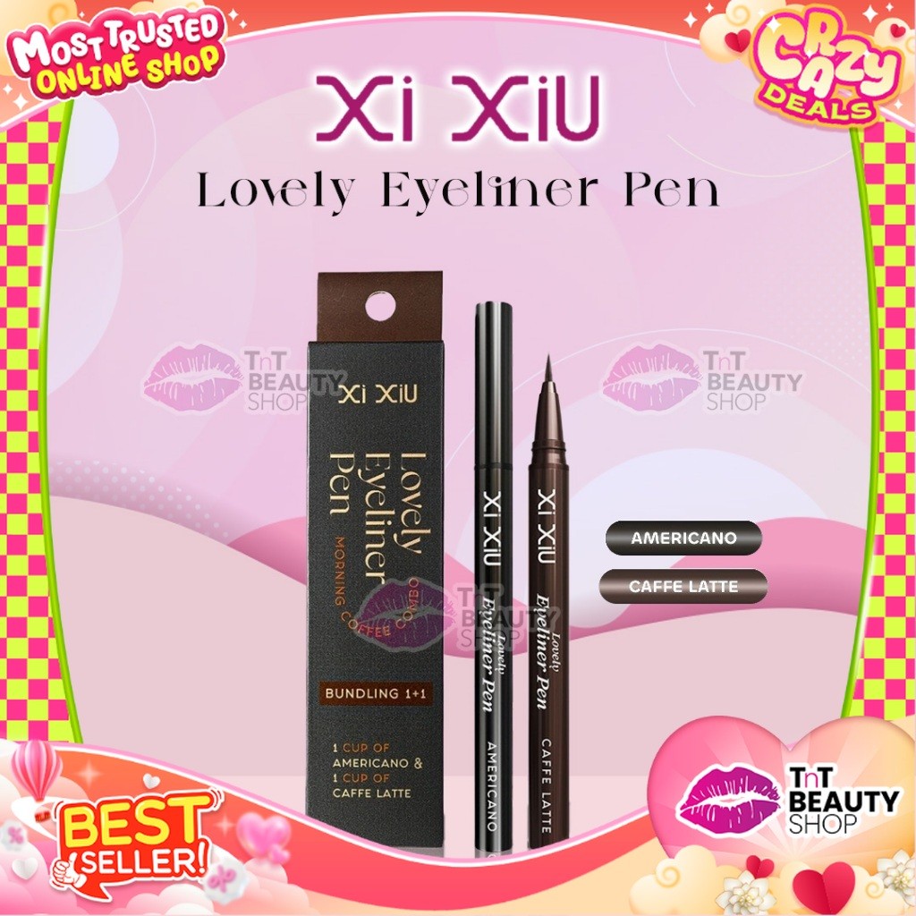 Xi Xiu Lovely Eyeliner Pen Morning Coffee Combo Bundling 1+1 Americano & Caffe Latte | TnT Beauty Sh