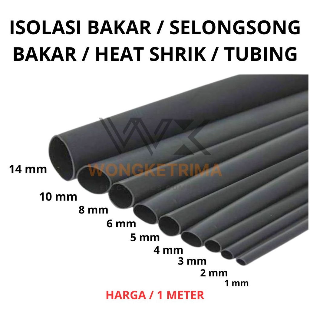 Solasi Bakar / Selongsong Bakar / Tubing / Heat Shrink Kabel Konektor Penyambung Kabel Isolasi Bakar