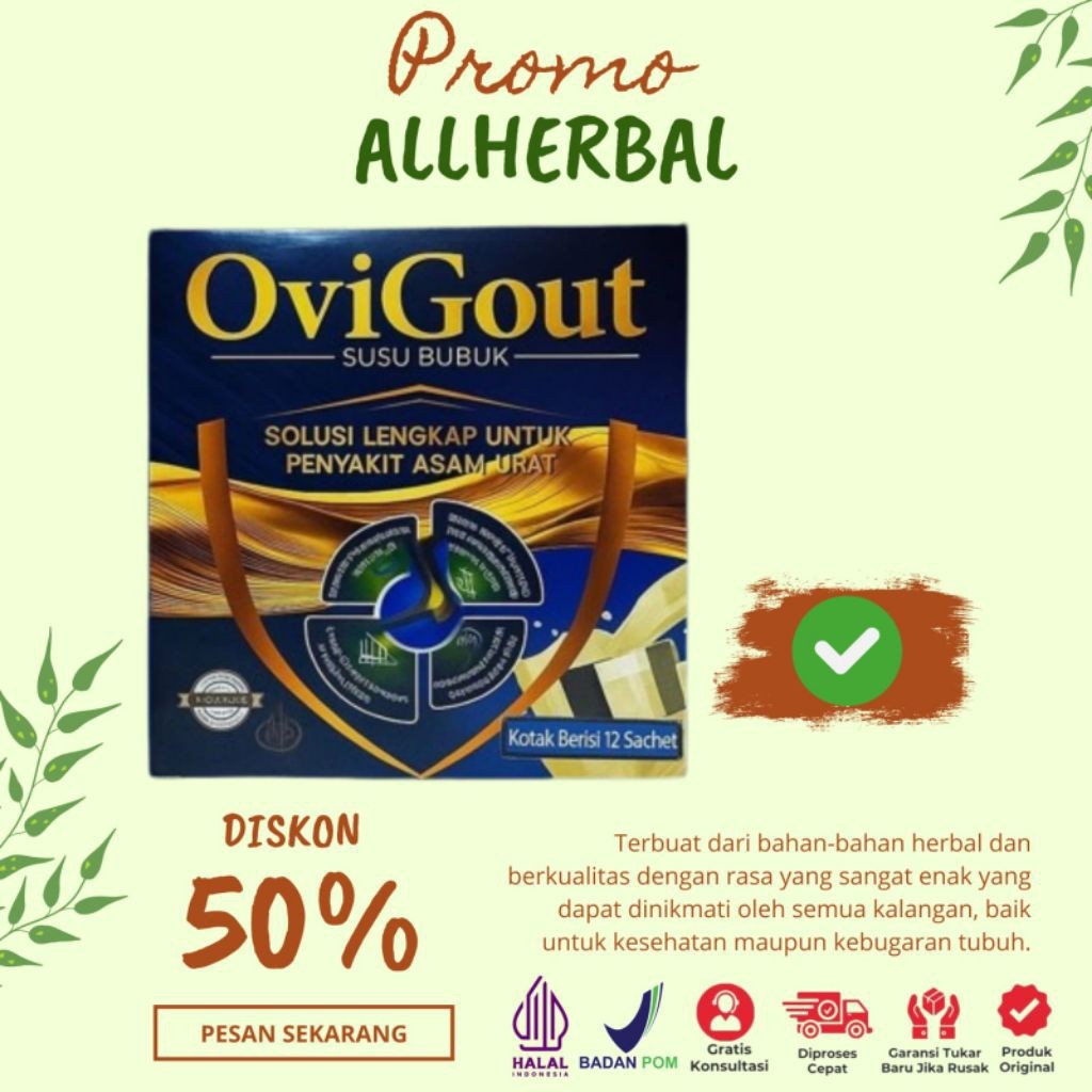 OVIGOUT SUSU ASAM URAT DAN KOLESTROL ORIGINAL HIPERTENSI STROKE GULA DARAH DIABETES NYERI SENDI BPOM