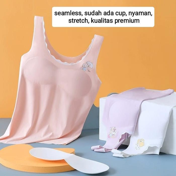 TOKYOBERRY KAOS DALAM BRA YURI TANK TOP MINISET SPORT BRA CUP PAKAIAN DALAM REMAJA ABG SMP SMA WANIT