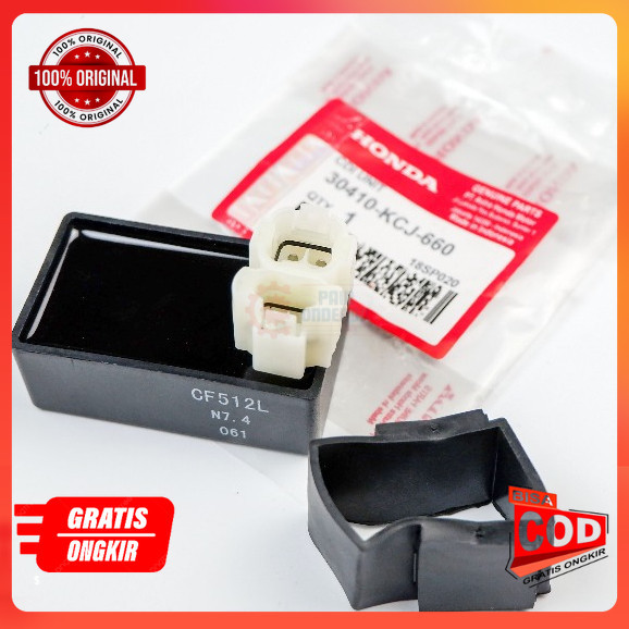 CDI Unit Assy + Karet Pegangan KCJ Honda Tiger & Tiger Revo onderdil motor part Ori
