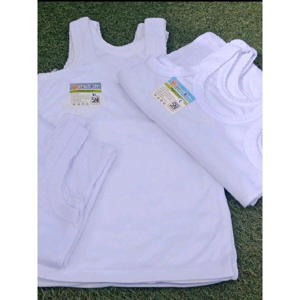 12pcs Kaos Dalam Anak Bayi Laki Laki Bahan KATUN / Singlet anak putih umur 0-8 tahun / Kaos Dalam An