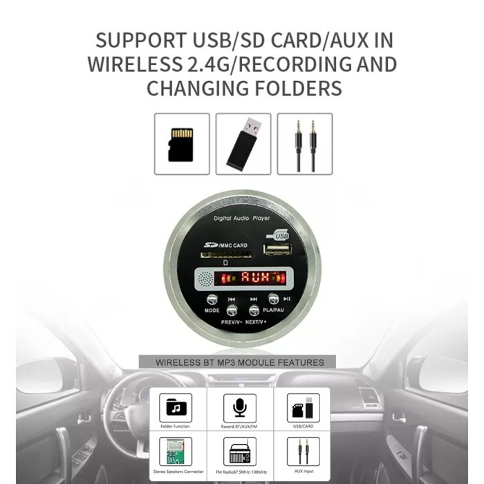 Modul mp3 Bluetooth 5V - 12V D122 MODEL BULAT