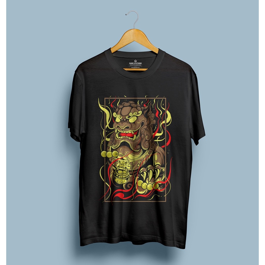 Kaos Pria Premium - Shishi Japanese Lion Art