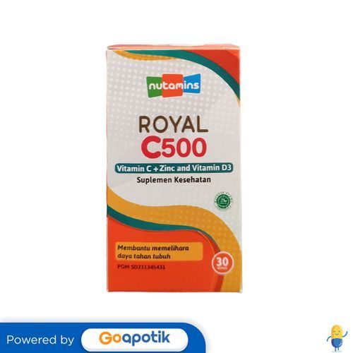 Nutamins Royal C500 Vit C+Zinc+D3 Botol 30 Tablet