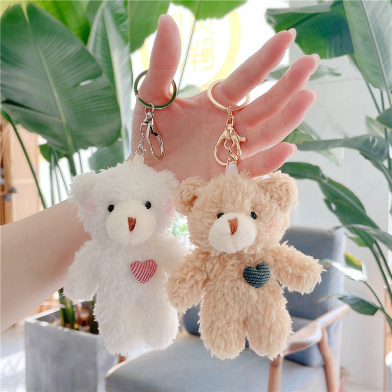 40pcs Wholesale Cute Blush Bear Pent Baby Teddy Plush Doll Bag Accessories Keyain