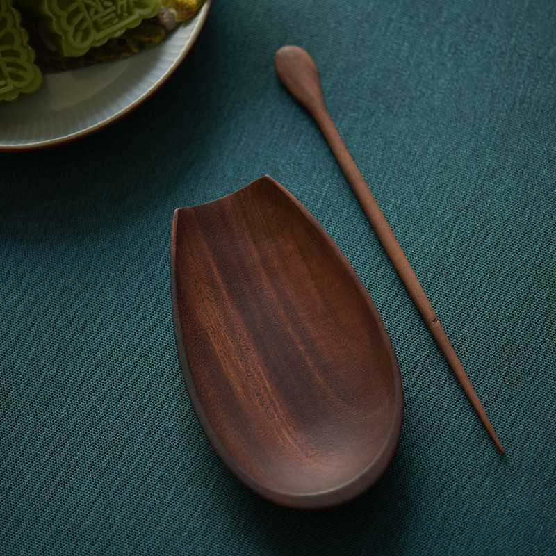 Ironwood Apply Olive Oil Solid Wood Handcrafted Tea Measure Tea Spoon Six Gentlemen Kung Fu Tea Set 
